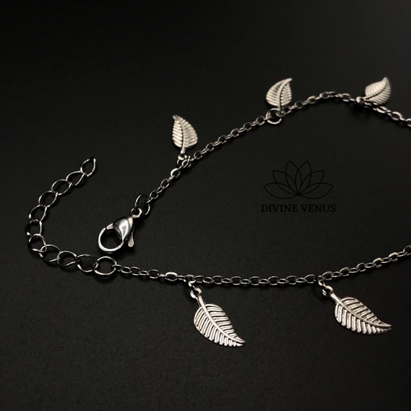 Leaf Anklet β’ Stainless Steel π - Picture 5 of 5